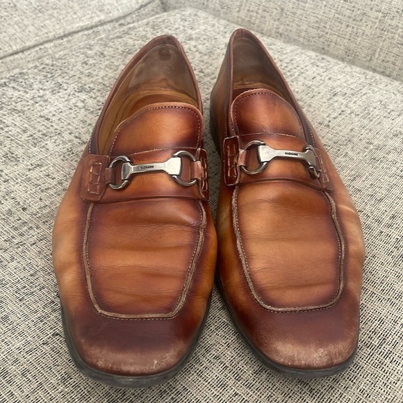 Magnanni Men's Silvano Apron Toe Bit Loafers Tan Leather Loafers Size 12 - Picture 4 of 17